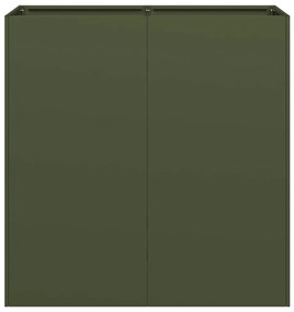 vidaXL Növénytartó olívazöld 80x40x80 cm Hidegen hengerelt acélból