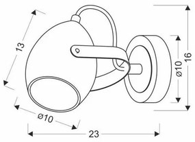 ANICA spotlámpa 1xE14/40W/230V fekete/réz színben