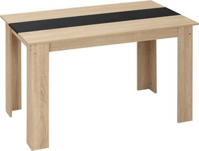 HOMCOM Modern Design Étkezőasztal Nagy Asztallappal 2-4 Fő Részére, 120x69x75 cm, Fekete és Természetes | Aosom