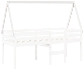 fehér tömör fenyőfa gyerekágytető 199 x 95,5 x 88 cm