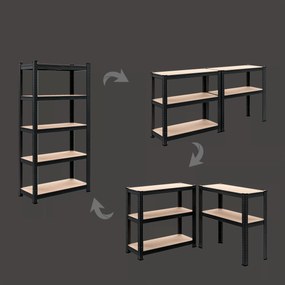 Deuba 2 db 6 polcos polc szett - fekete