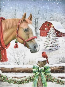 Falfestmény Ló és veréb LED 30 x 40 cm