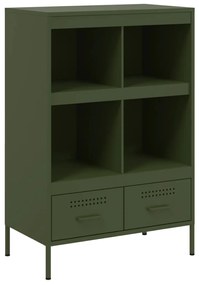 olívazöld acél magasszekrény 68 x 39 x 101,5 cm