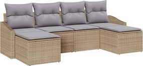 vidaXL Kert étkező szett párnával 6 pcs Beige és Világosszürke