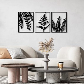 Fém fali dekoráció készlet 3 db-os 118x50 cm Yakomo – Wallity