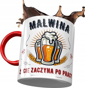 Piros Bögre Malvina Barátnő Feleség Ajándék Nyomtatott Fotóval