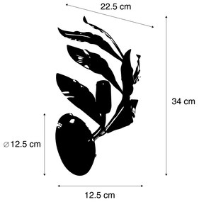 Vintage fali lámpa antik arany - Linden