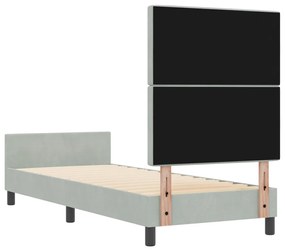 Világosszürke Bársony Ágykeret 80x200 cm