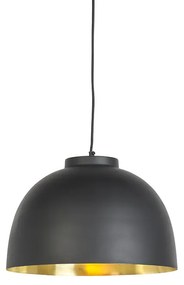Függőlámpa fekete, belső réz 40 cm - Hoodi
