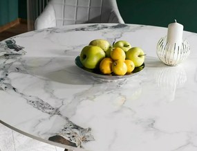 Murano étkezőasztal kerek 90cm króm