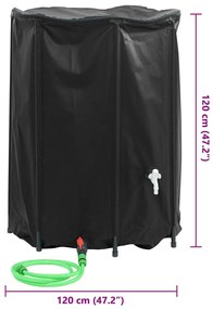 összecsukható PVC víztartály csappal 1350 L