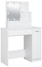 Fehér fésülködőasztal LED-del 86,5 x 35 x 136 cm