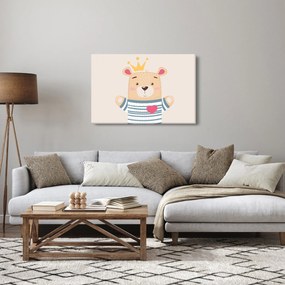 Kép - Teddy maci koronával (90x60 cm)