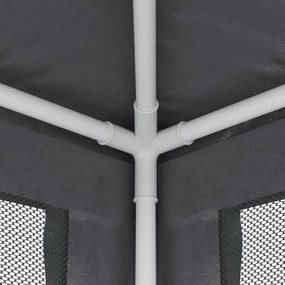 antracitszürke HDPE rendezvénysátor 4 hálós oldalfallal 3x3 m