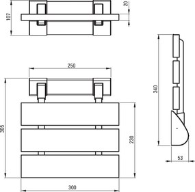 Deante Vital kiegészítők, függő összecsukható szék, wpc-fa, NIV_451P