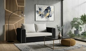 BELLA Kétszemélyes kinyitható kanapé Fehér/fekete