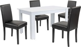 Leon 4+1 étkező garnitúra fehér-fekete