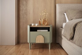 Amilio éjjeliszekrény 50 cm - eukaliptusz / baltic tölgy / natúr tölgy fogantyú