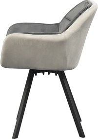 Forgó étkezőszék, szürke Velvet szövet, FLER