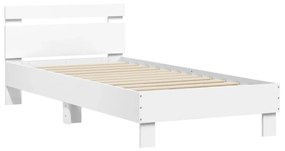 fehér ágykeret fejtámlával és LED-világítással 90 x 200 cm