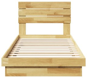 ágykeret fejtámlával matrac nélkül 80x200 cm tömör fa tölgyfa