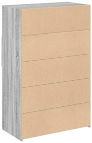 szürke sonoma színű szerelt fa magasszekrény 80 x 42,5 x 124 cm