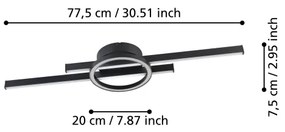 Eglo 900953-LED RGBW Dimmelhető mennyezeti lámpa AMANDOLO 23,5W/230V fekete + távirányító