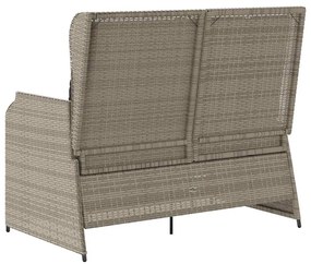 Kerti pad párnával Világosszürke Poli rattan