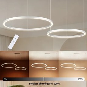 Brilagi - LED fényerőszabályozható kábeles csillár PORTOFINO LED/98W/230V ezüstszínű + távirányító