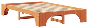 Fenyőágykeret Gyantázott barna Tömör fa 140 x 190 cm Tartós