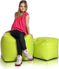 Babzsák block kocka lime zöld ökobőr TiaHome
