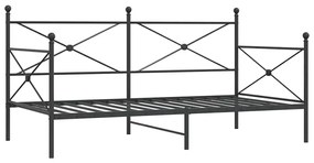 kanapéágy matrac nélkül fekete 100x200 cm acél