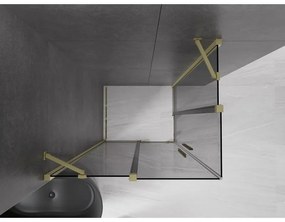 Mexen Velar Duo, zuhanykabin tolóajtóval 100 x 90 cm, 8mm szürke üveg, arany matt, 871-100-090-42-55