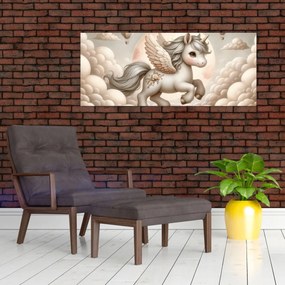 Kép - Egyszarvú a felhőkben (120x50 cm)