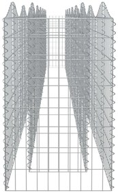 íves horganyzott vas gabion magaságyás 600 x 50 x 100 cm