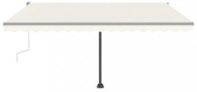 krémszínű kézzel kihúzható LED-es napellenző 400 x 300 cm