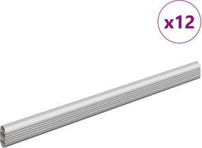 vidaXL Szekrény rúd 12 pcs Ezüst 764 x 15 x 29 mm Alumínium ötvözet