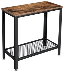 Tárolóasztal polccal TAYLOR 60x30 cm, rusztikus barna