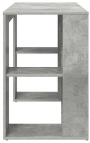 Íróasztal tárolóval Beton szürke 130 x 50.5 x 75 cm Faanyag