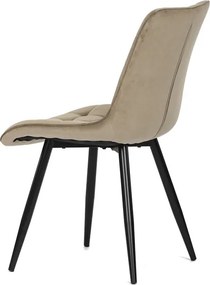 Sötétbézs bársony étkezőszék, fekete fém lábbal CT-384 CAP4