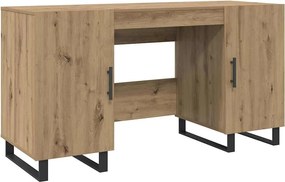 vidaXL Asztal polcokkal kézműves tölgy 140 x 50 x 75 cm Faanyag