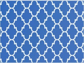 vidaXL Kültéri Szőnyeg Quatrefoil ARAKIL Kék és Fehér 400 × 300 cm