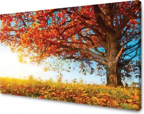 Vászonkép Gyönyörű Fa Piros Levelek Ősz 100x60 cm