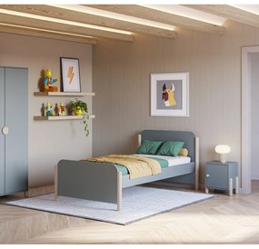 Szürkészöld borovi fenyő gyerek éjjeliszekrény Enola – Marckeric