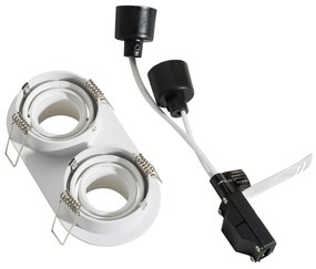 Kerek beépíthető spotlámpa fehér GU10 35 mm dönthető 2 fényforrásos - Installa