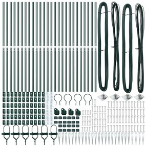 Kerítési oszlopok spikkal 26 db Ø32 mm 180 cm Horganyzott acél