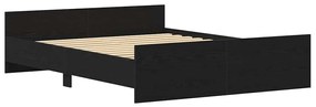 fekete tölgy színű szerelt fa ágykeret matrac nélkül 150x200 cm