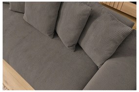 Szürkésbarna kordbársony kanapé 280 cm Voltaire – Bobochic Paris