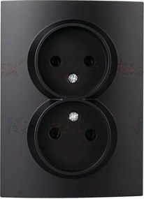 Kanlux Logi Dupla aljzat 2P Földelés nélkül Fekete matt IP20
