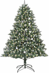 Műkarácsonyfa LED -es lámpákkal Zöld 240cm PVC
